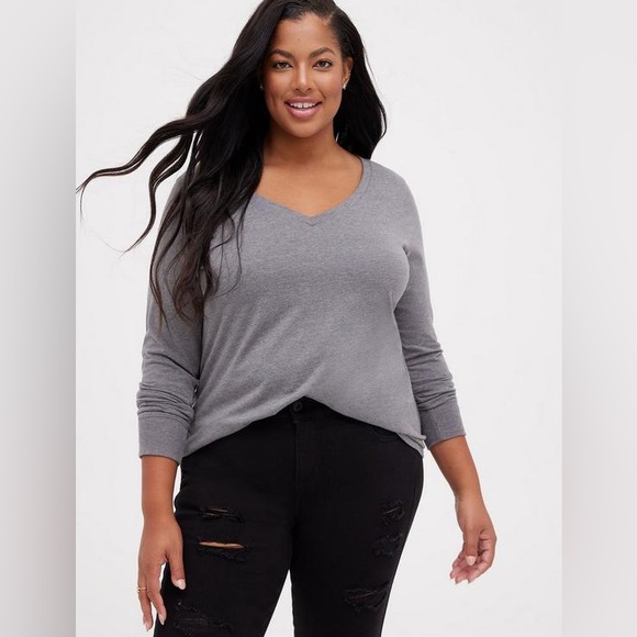 New Unworn Torrid - Long Sleeve Girlfriend Tee - Picture 3 of 8